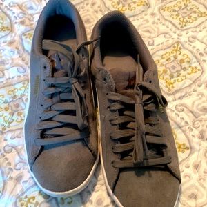 Grey suede puma sneakers